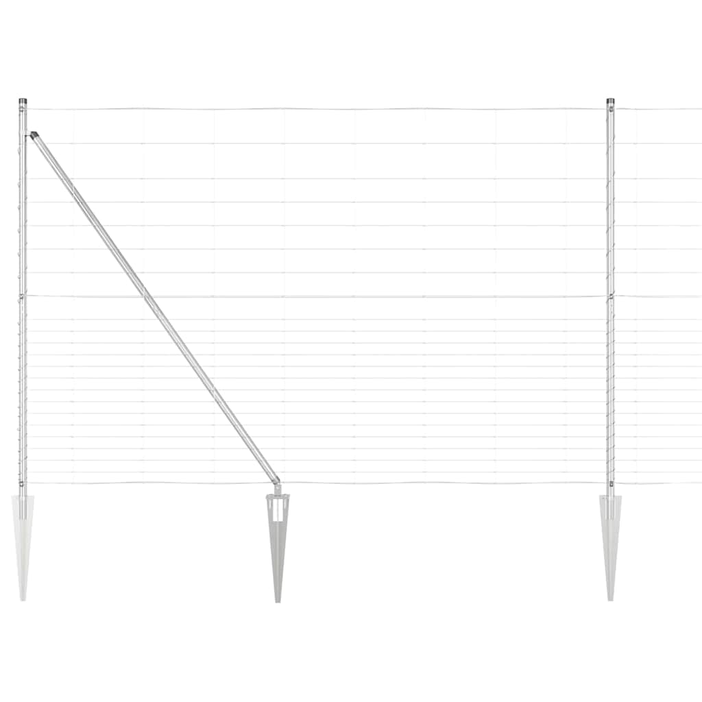 Recinzione in rete saldata zincata 25 x 1,6 m con pali