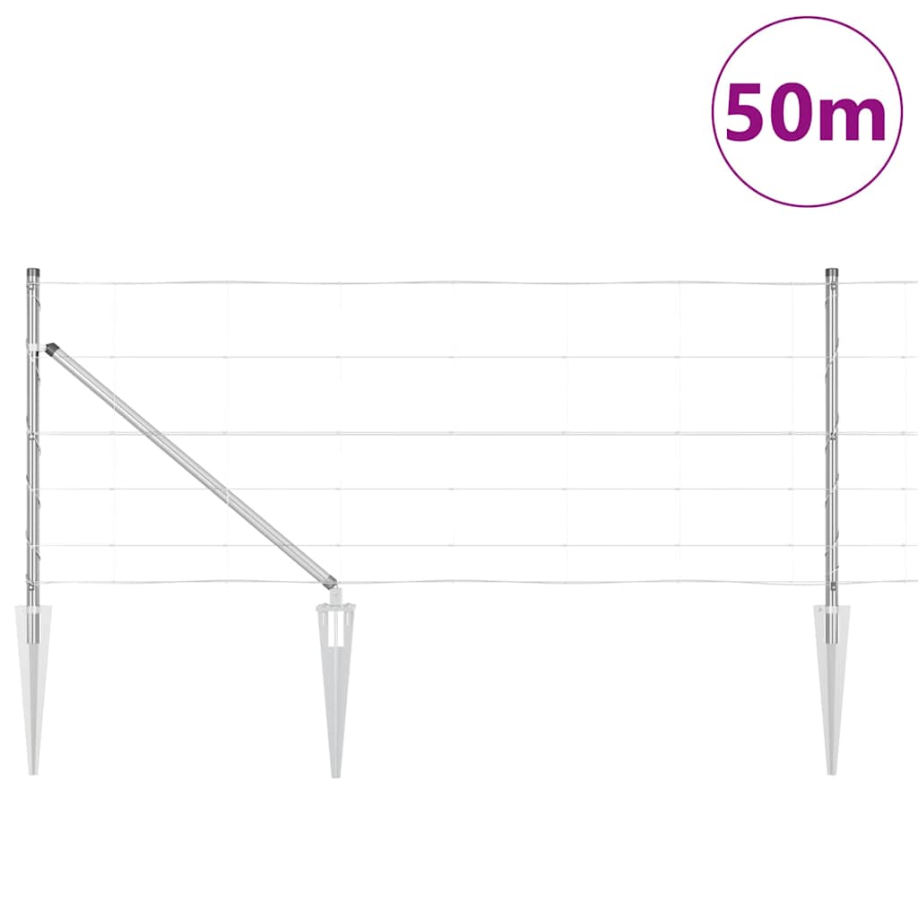 Recinzione in rete saldata zincata 50 x 0,8 m con punte