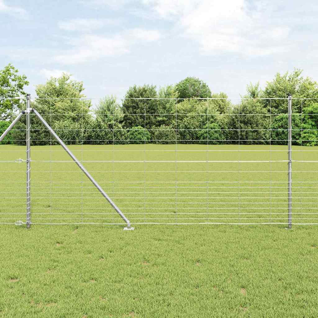 Recinzione in rete saldata acciaio zincato 50 x 1,2 m con pali
