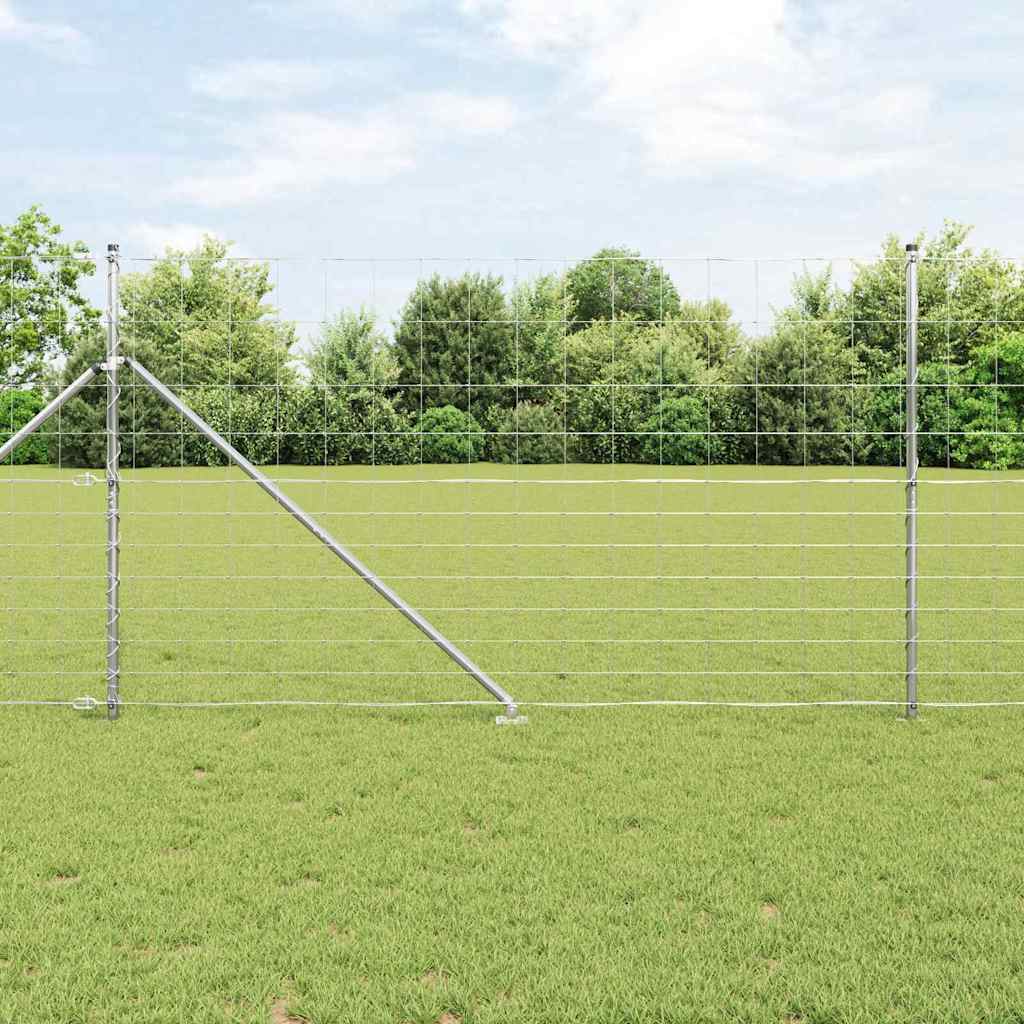 Recinzione in rete saldata zincata 50 x 1,4 m con pali