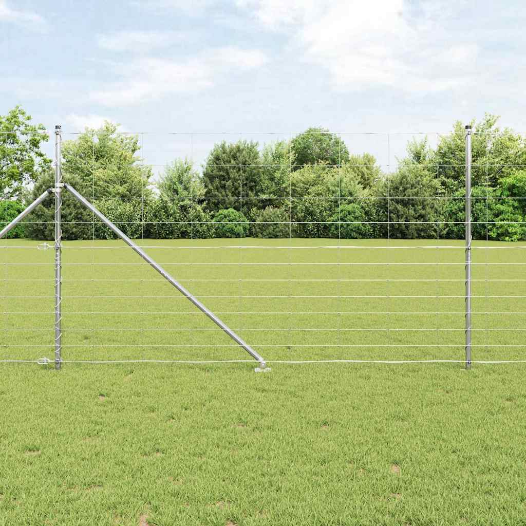 Recinzione in rete saldata zincata 50 x 1,4 m con pali
