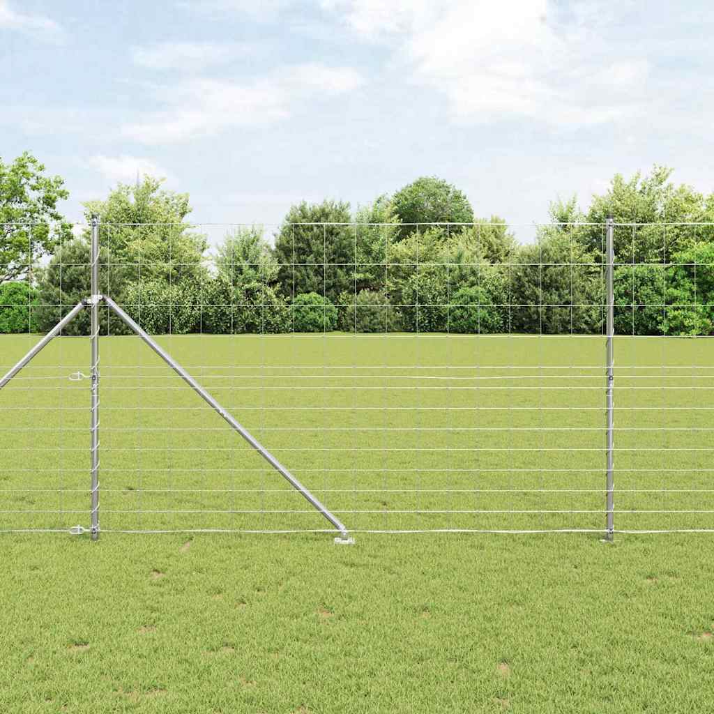 Recinzione in rete saldata zincata 50 x 1,5 m con pali