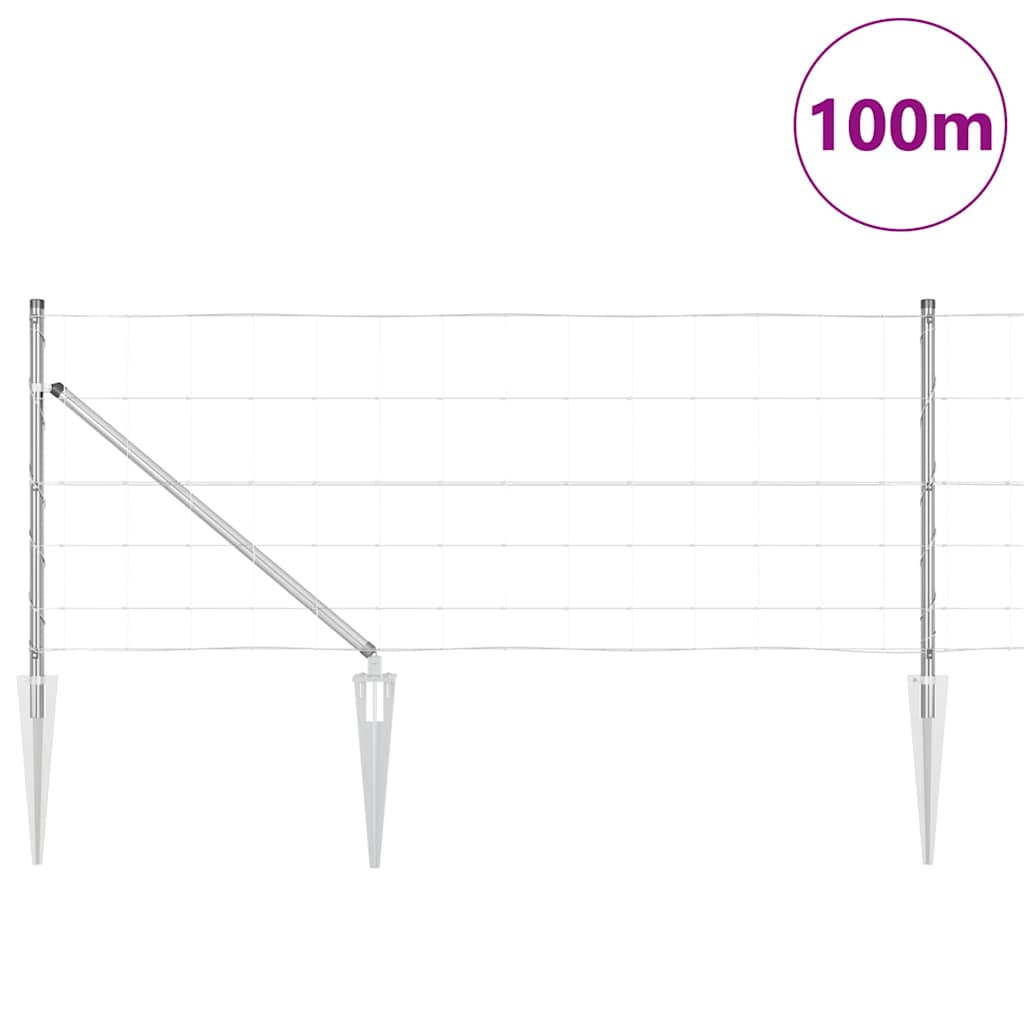 Recinzione in rete saldata zincata 100 x 0,8 m con pali