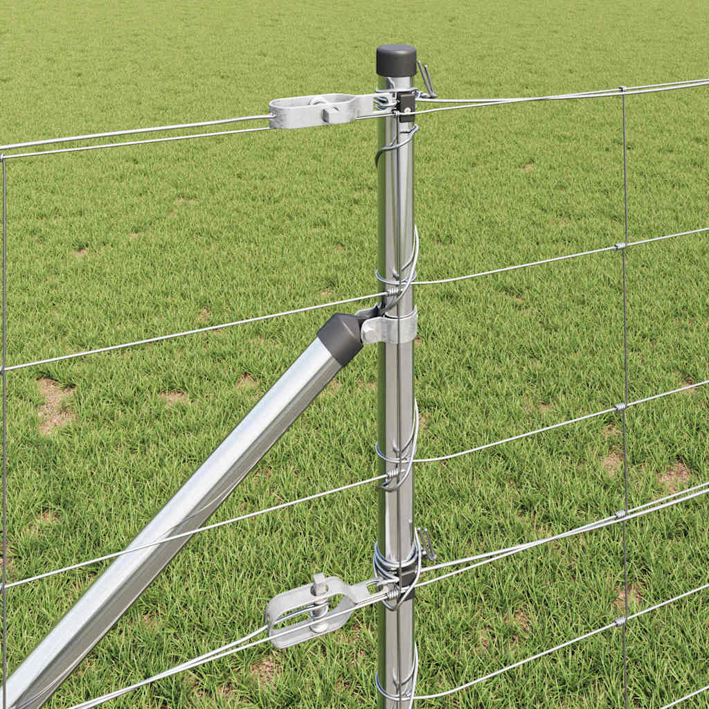 Recinzione in rete saldata zincata 100 x 0,8 m con pali e accessori