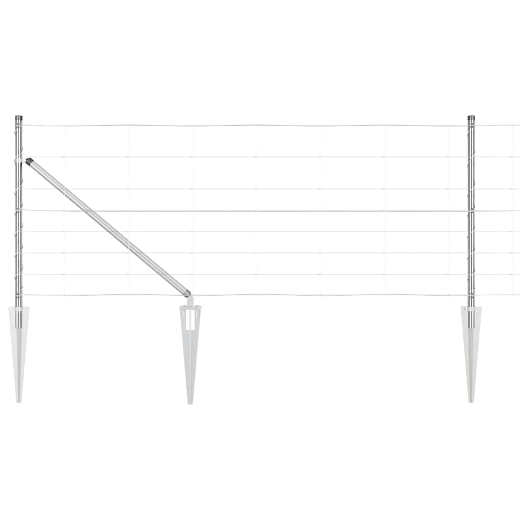 Recinzione in rete saldata zincata 100 x 0,8 m con pali e accessori