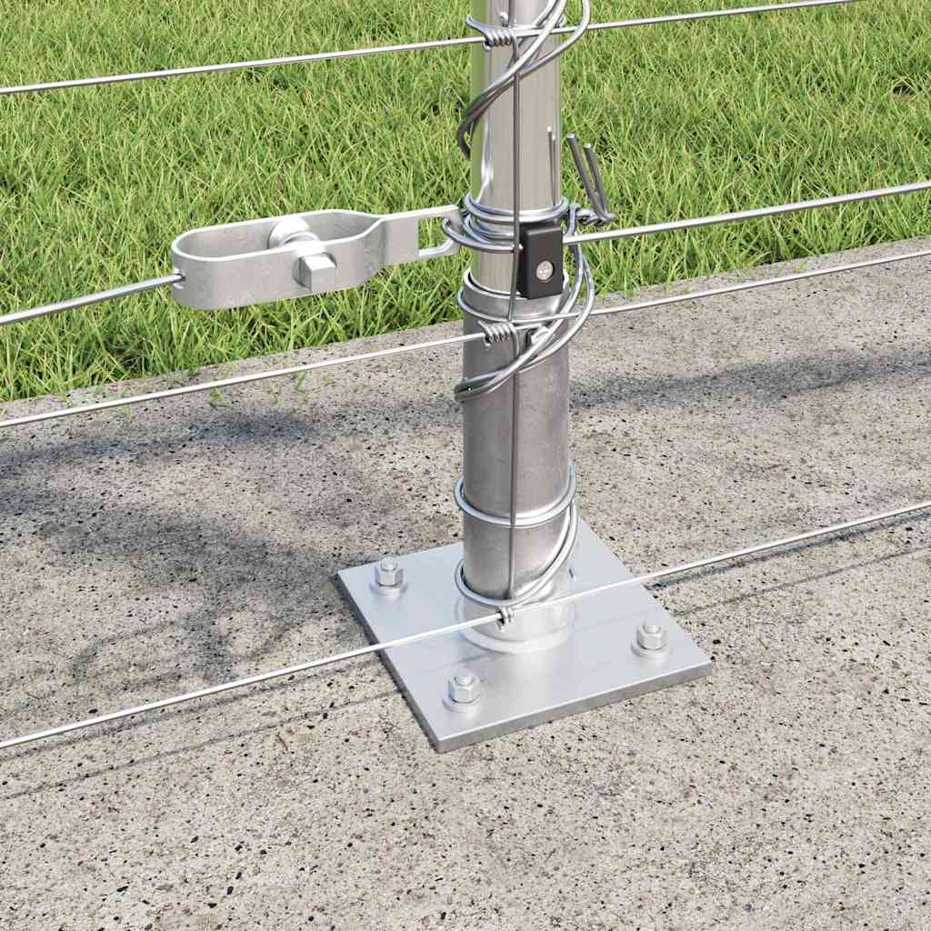 Recinzione Metallica Saldata in Acciaio Zincato 25 x 1,2 m con Pali e Base in Cemento