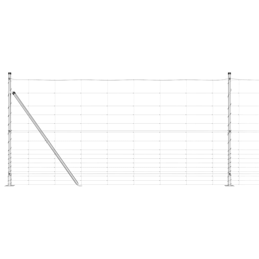 Recinzione Metallica Saldata con Pali e Base in Cemento 25x1,2m