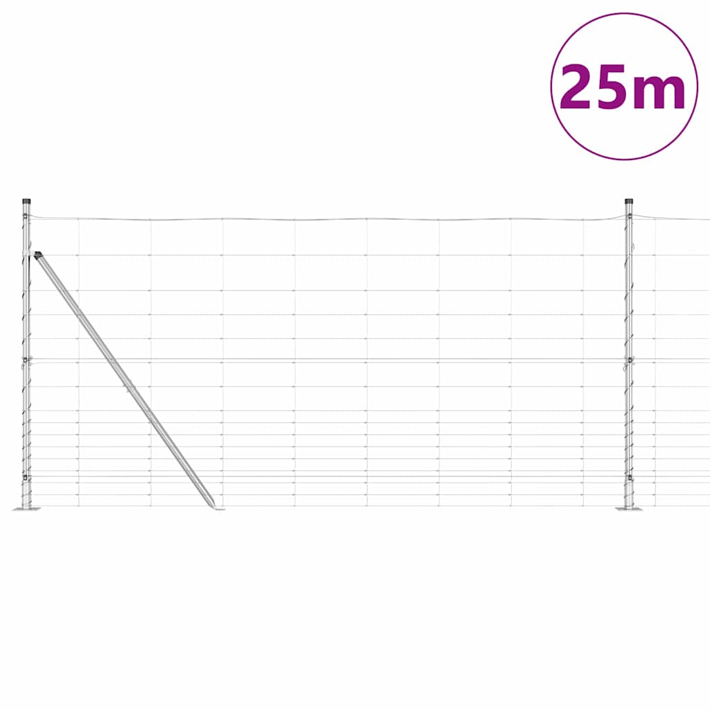 Recinzione Metallica Saldata con Pali e Base in Cemento 25x1,2m