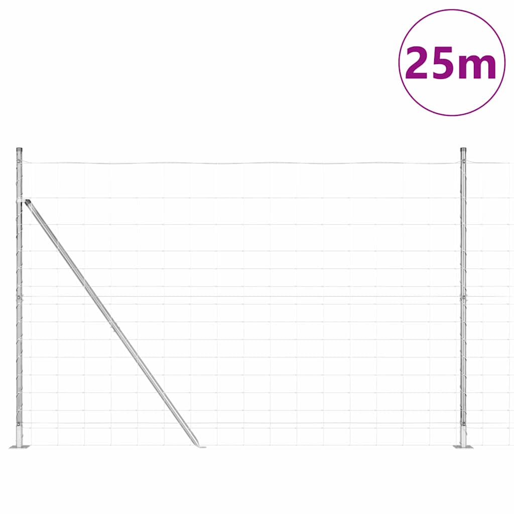 Recinzione Metallica Saldato con Base in Cemento 25 x 1,6 m