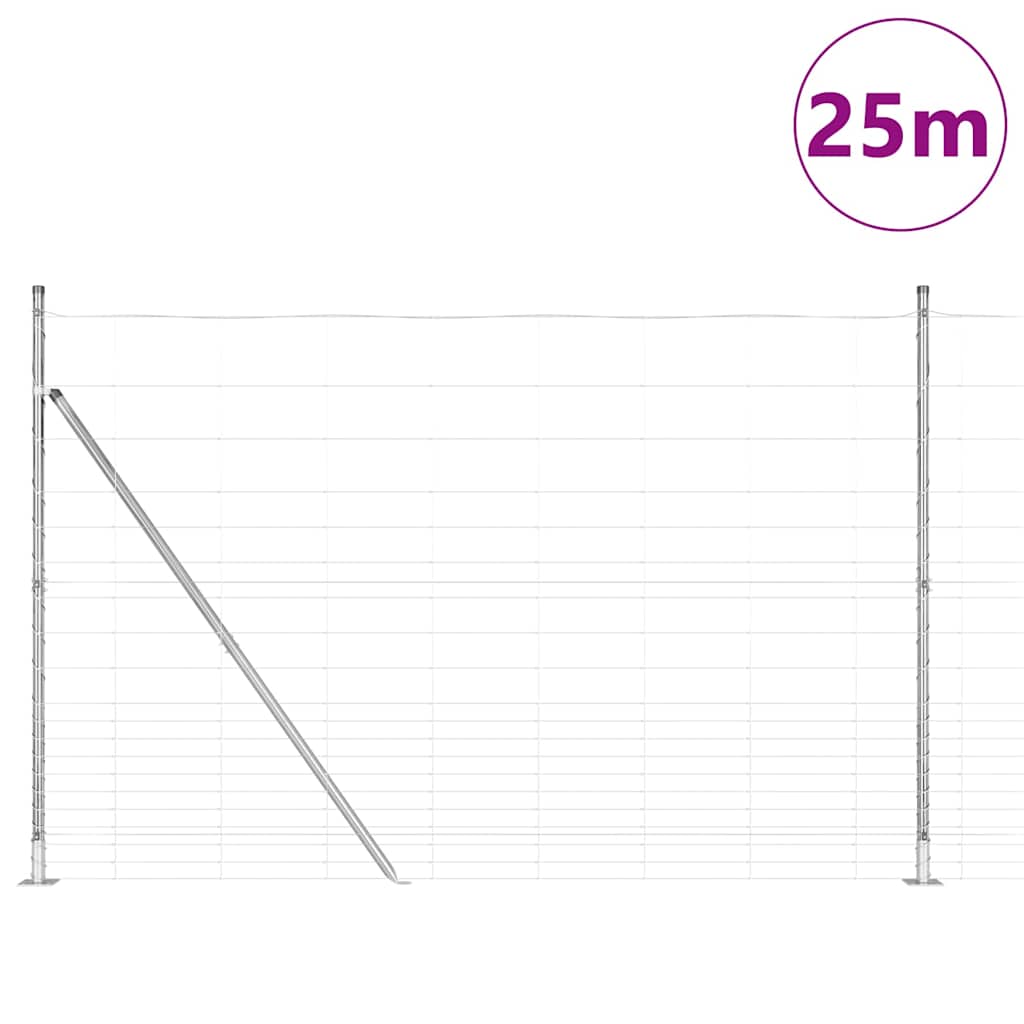 Recinzione Metallica Saldato con Base in Cemento 25 x 1,6 m