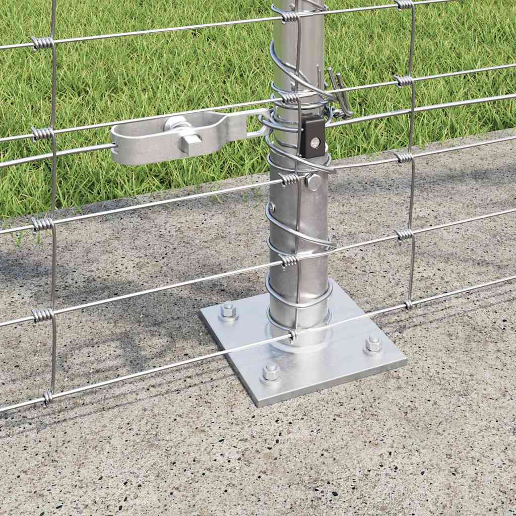 Recinzione Metallica Saldato con Base in Cemento 25x1,6m Acciaio Zincato