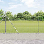 Recinzione Metallica Saldato con Base in Cemento 25x1,6m Acciaio Zincato