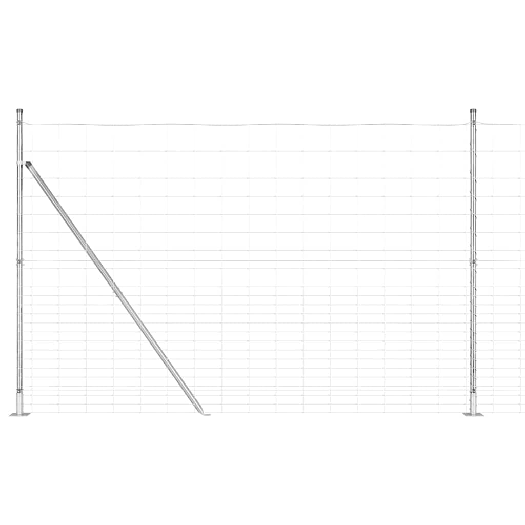 Recinzione Metallica Saldato con Base in Cemento 25x1,6m Acciaio Zincato