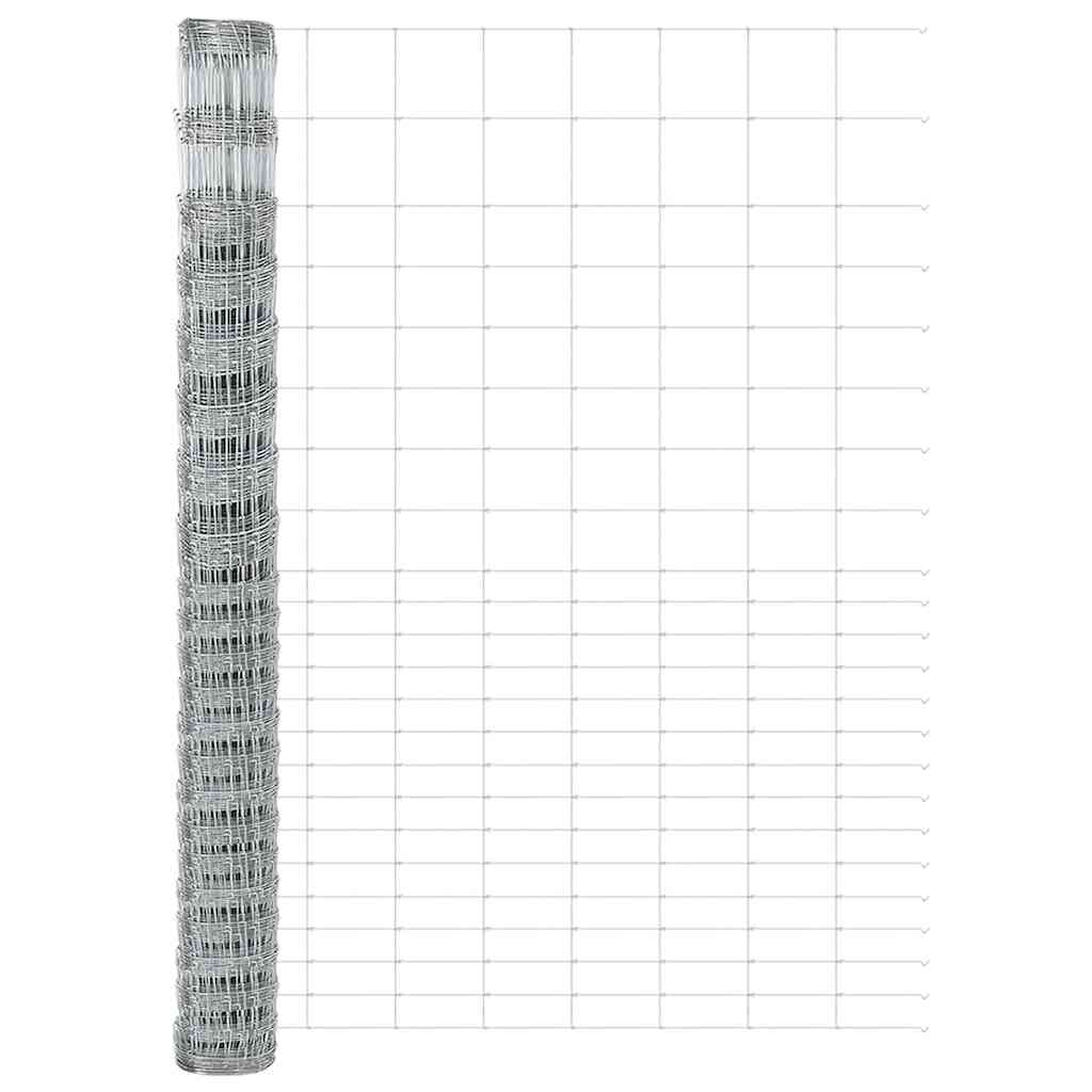 Recinzione Metallica Saldato con Base in Cemento 25x1,6m Acciaio Zincato