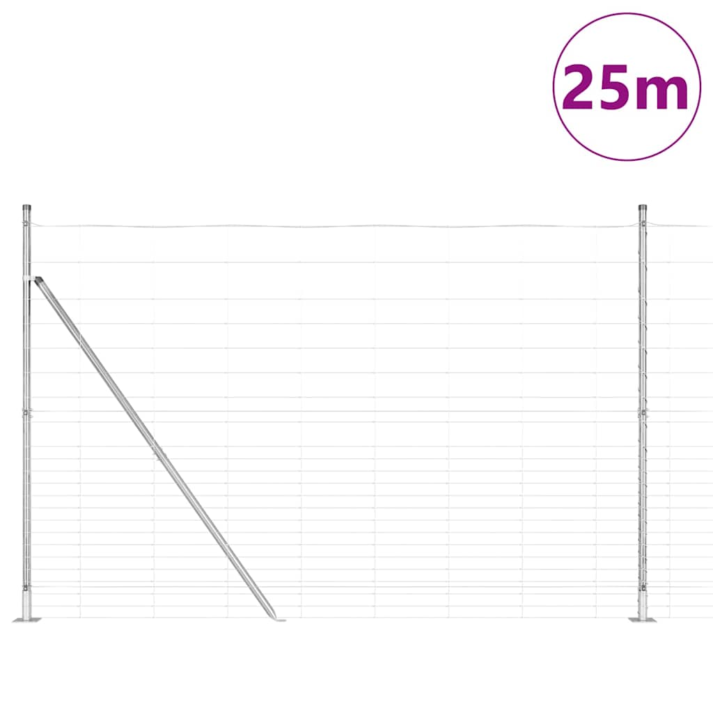 Recinzione Metallica Saldato con Base in Cemento 25 x 1,6 m