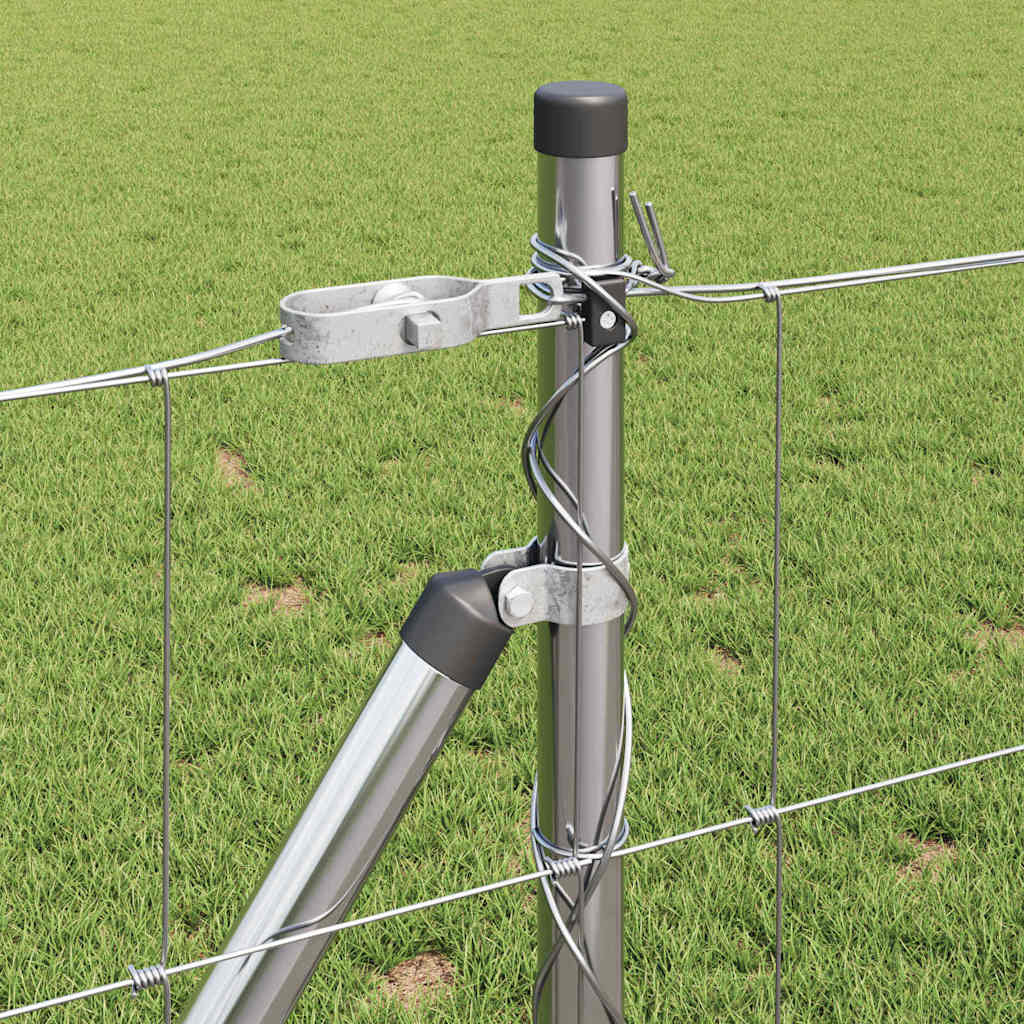 Recinzione Metallica Saldata 50 m con Pali e Base in Cemento