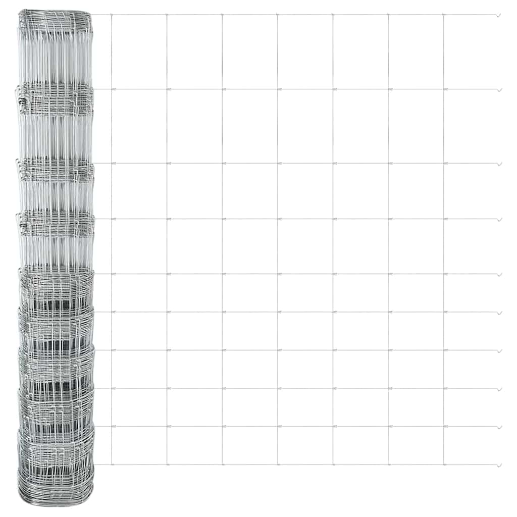 Recinzione Metallica Saldata 50 x 1,2 m con Pali e Base in Cemento