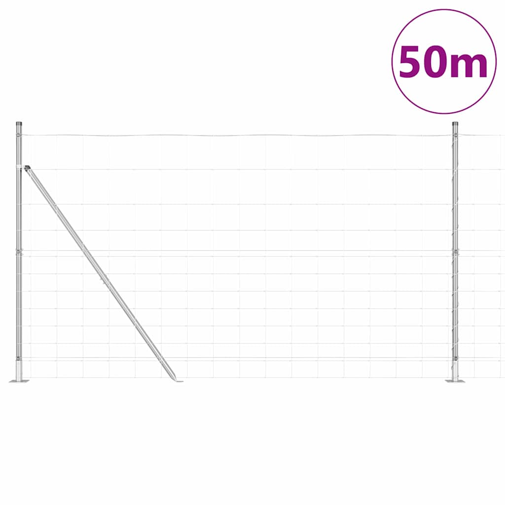 Recinzione Metallica Saldato con Base in Cemento 50x1,4 m
