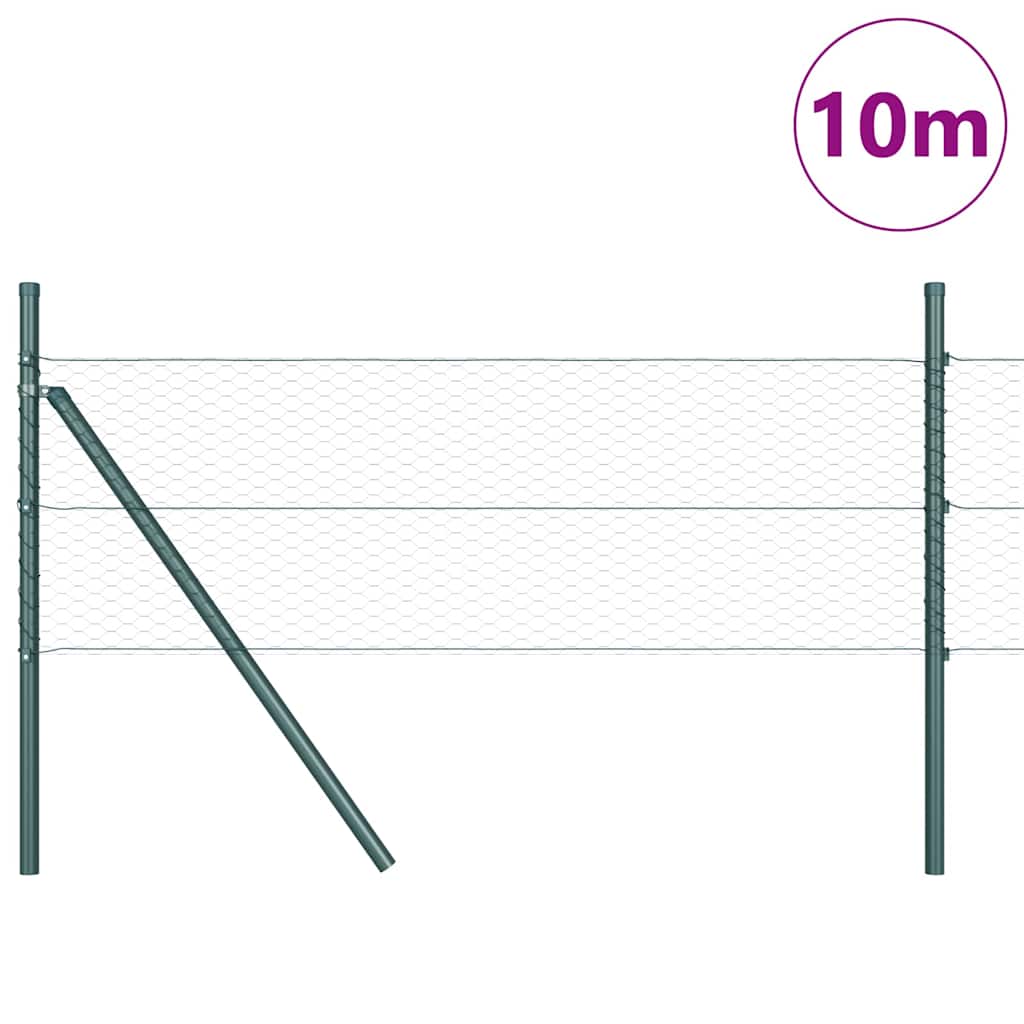 Recinzione metallica saldata in acciaio PVC 10x0,5 m con pilastri