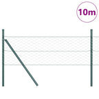 Recinzione metallica saldata 10x0,5 m con pilastri - Acciaio PVC verde