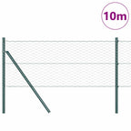 Recinzione metallica saldata in rete 10 x 0,6 m con pilastri - Acciaio PVC verde