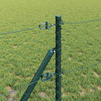 Recinzione metallica saldata verde 10 x 0,6 m con pilastri