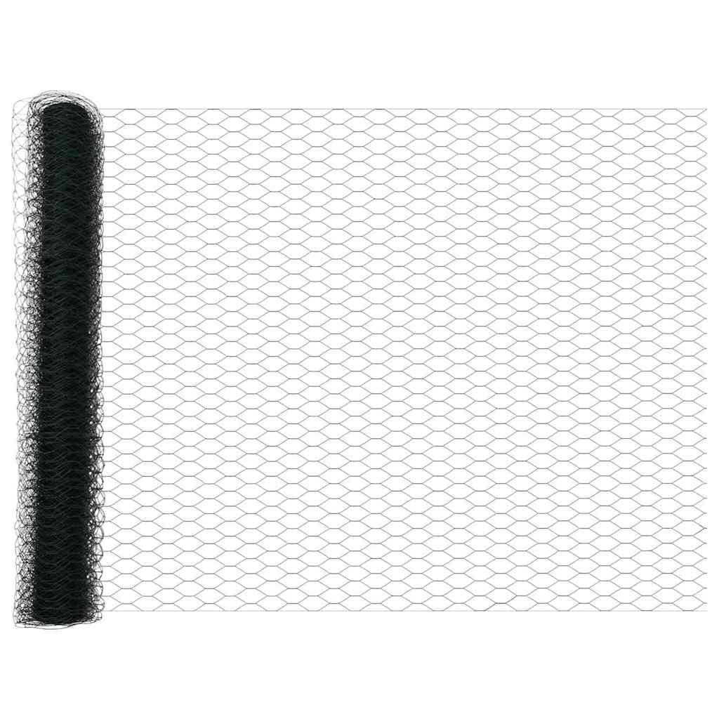 Recinzione metallica saldata 10 x 1 m con pilastri in acciaio rivestito PVC verde