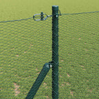 Recinzione metallica saldata 10 x 1,4 m con pilastri in acciaio rivestito PVC verde