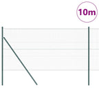 Recinzione metallica saldata con pilastri - 10 x 1,4 m, acciaio PVC verde