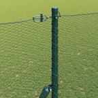 Recinzione metallica saldata in acciaio PVC verde 10x1,6 m con pilastri