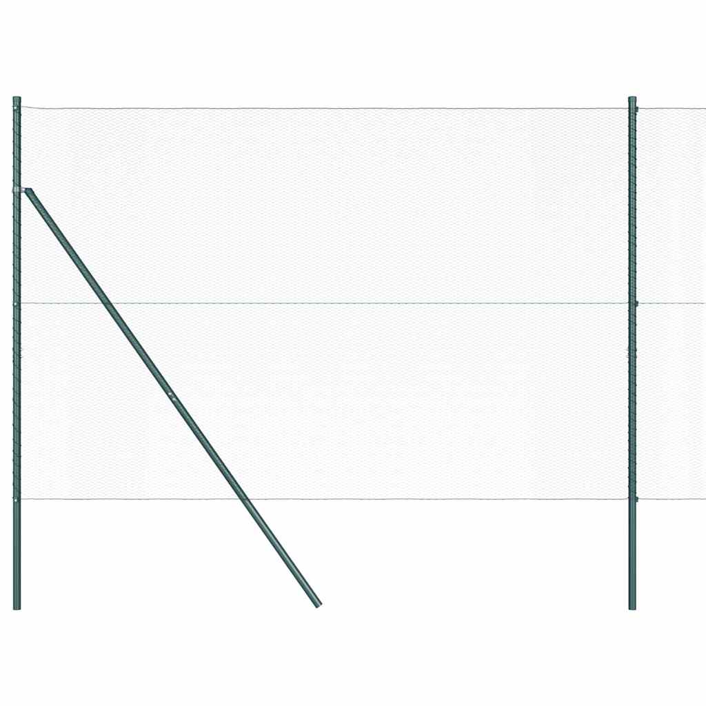 Recinzione metallica saldata in acciaio PVC verde 10x1,6 m con pilastri