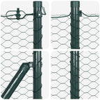 Recinzione metallica saldata in rete 25 x 0,8 m con pilastri - Acciaio rivestito PVC verde