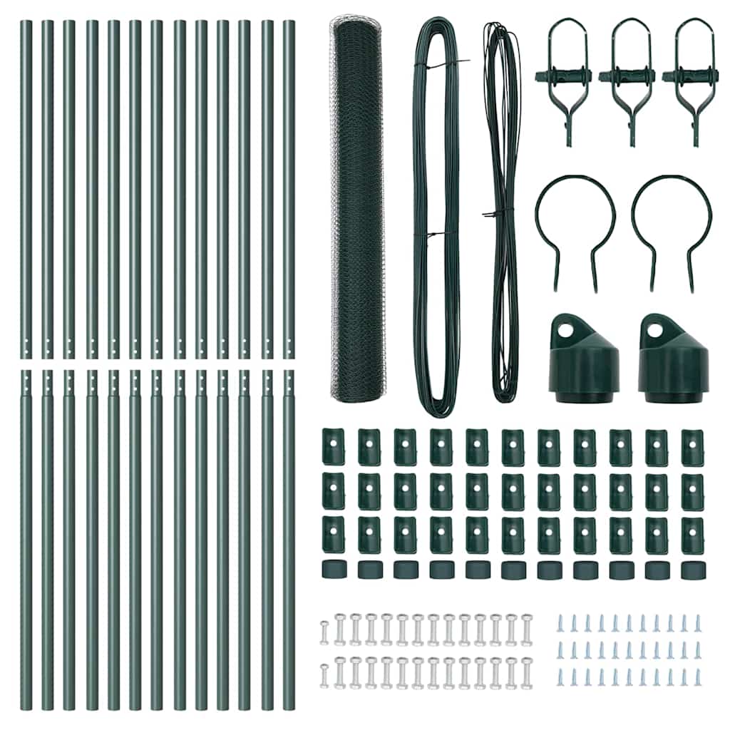 Recinzione metallica saldata in rete 25 x 1 m con pilastri