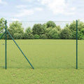 Recinzione metallica saldata verde 25 x 1,6 m con 13 pali in acciaio rivestito PVC