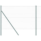 Recinzione metallica saldata verde 25 x 1,6 m con 13 pali in acciaio rivestito PVC