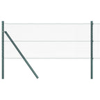 Recinzione metallica saldata con pilastri 50 x 0,4 m - Acciaio rivestito PVC Verde