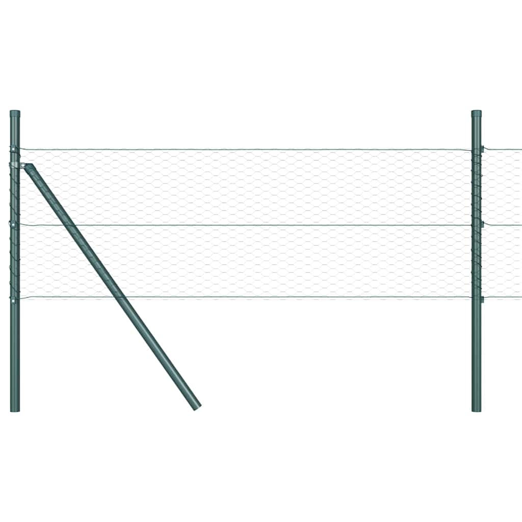 Recinzione metallica saldata 50 x 0,5 m con pilastri - Acciaio rivestito PVC verde