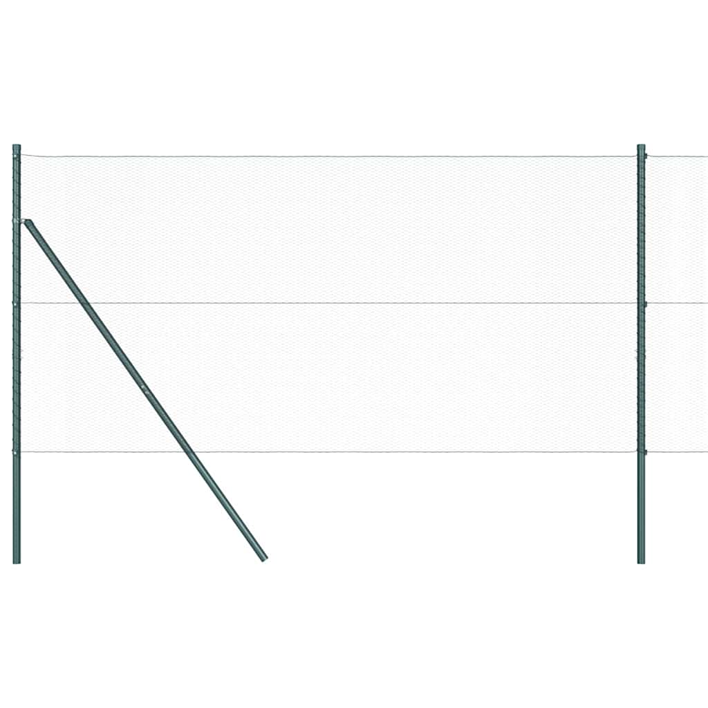 Recinzione metallica saldata 50 x 1 m con pilastri in acciaio rivestito PVC verde