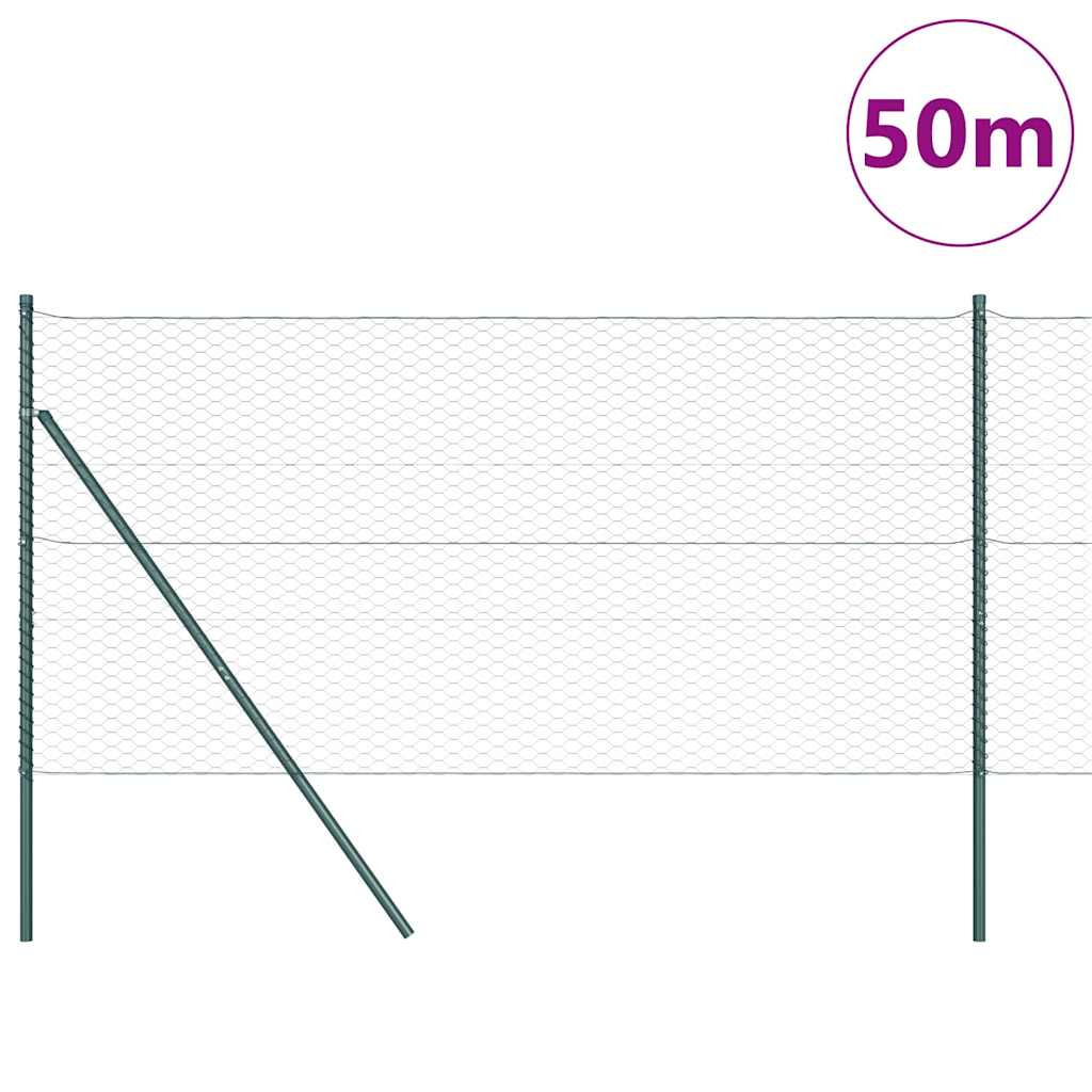 Recinzione metallica saldata in rete 50 x 1,4 m con pilastri acciaio rivestito PVC