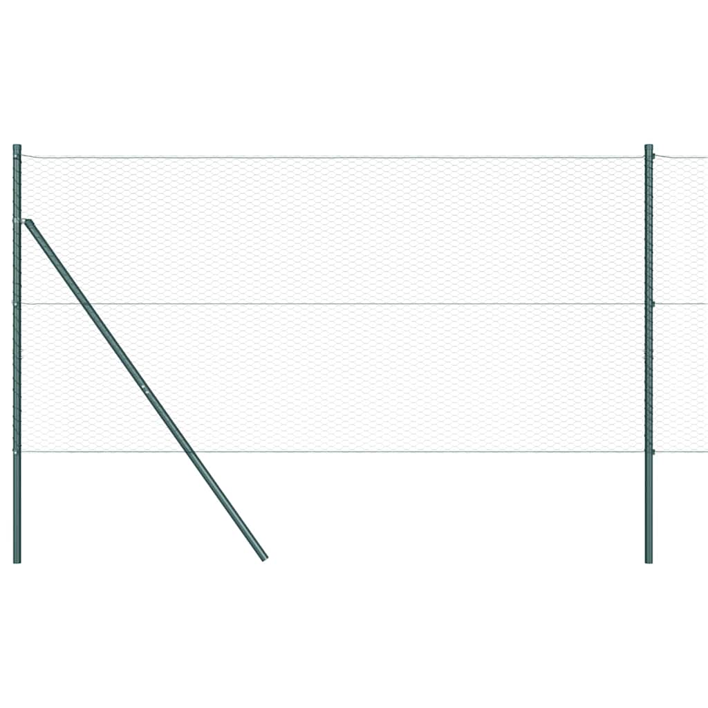 Recinzione metallica saldata 100 x 1 m con pali acciaio PVC verde