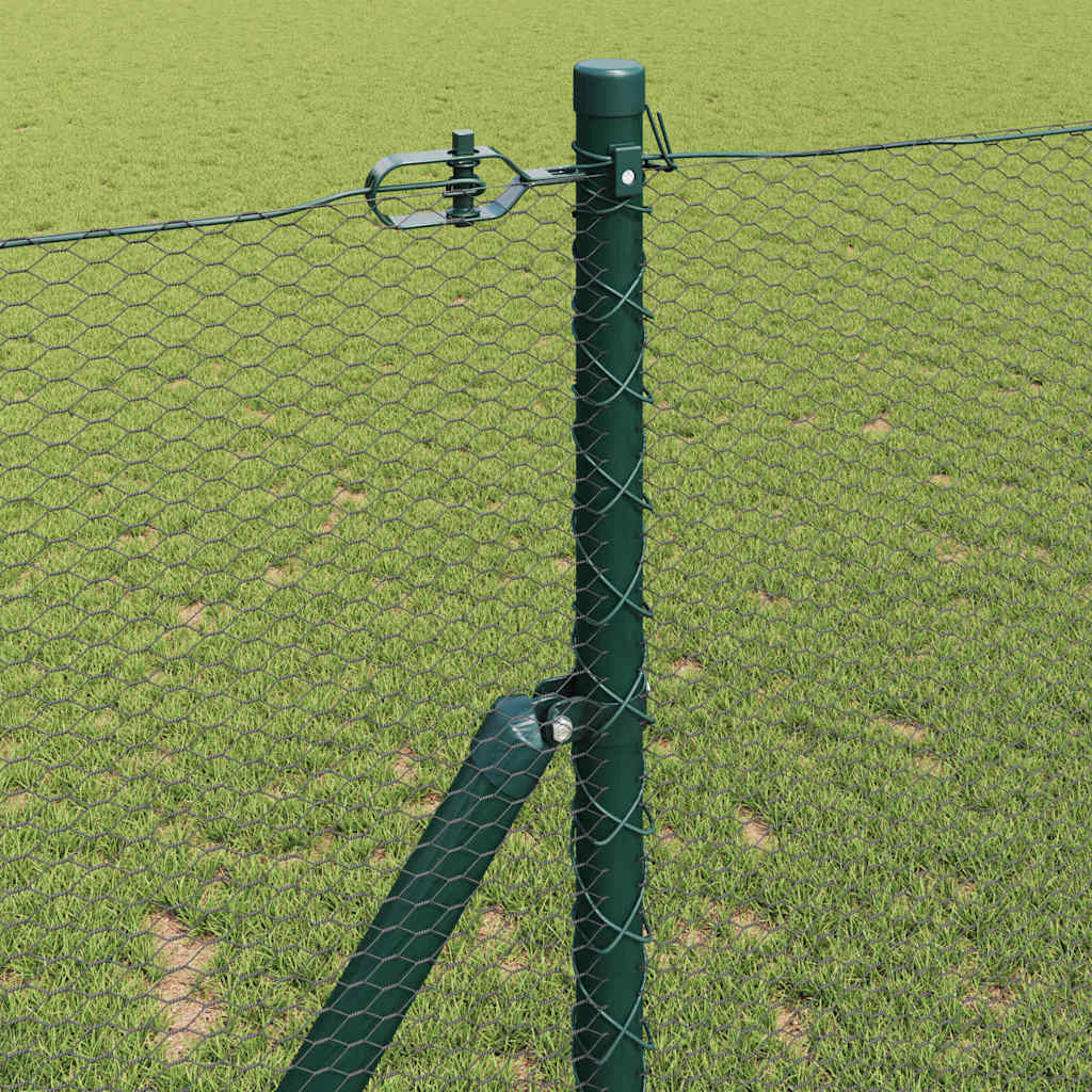 Recinzione metallica saldata in acciaio rivestito PVC verde 100 x 1,2 m con pilastri