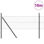 Recinzione metallica saldata 10 x 0,4 m con pilastri - Acciaio rivestito PVC grigio