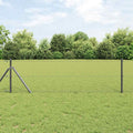 Recinzione metallica saldata 10x0,6 m con pilastri - Acciaio PVC grigio