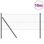 Recinzione metallica saldata 10x0,6 m con pilastri - Acciaio PVC grigio
