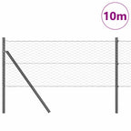 Recinzione metallica saldata 10x0,6 m con pilastri - Acciaio rivestito PVC grigio