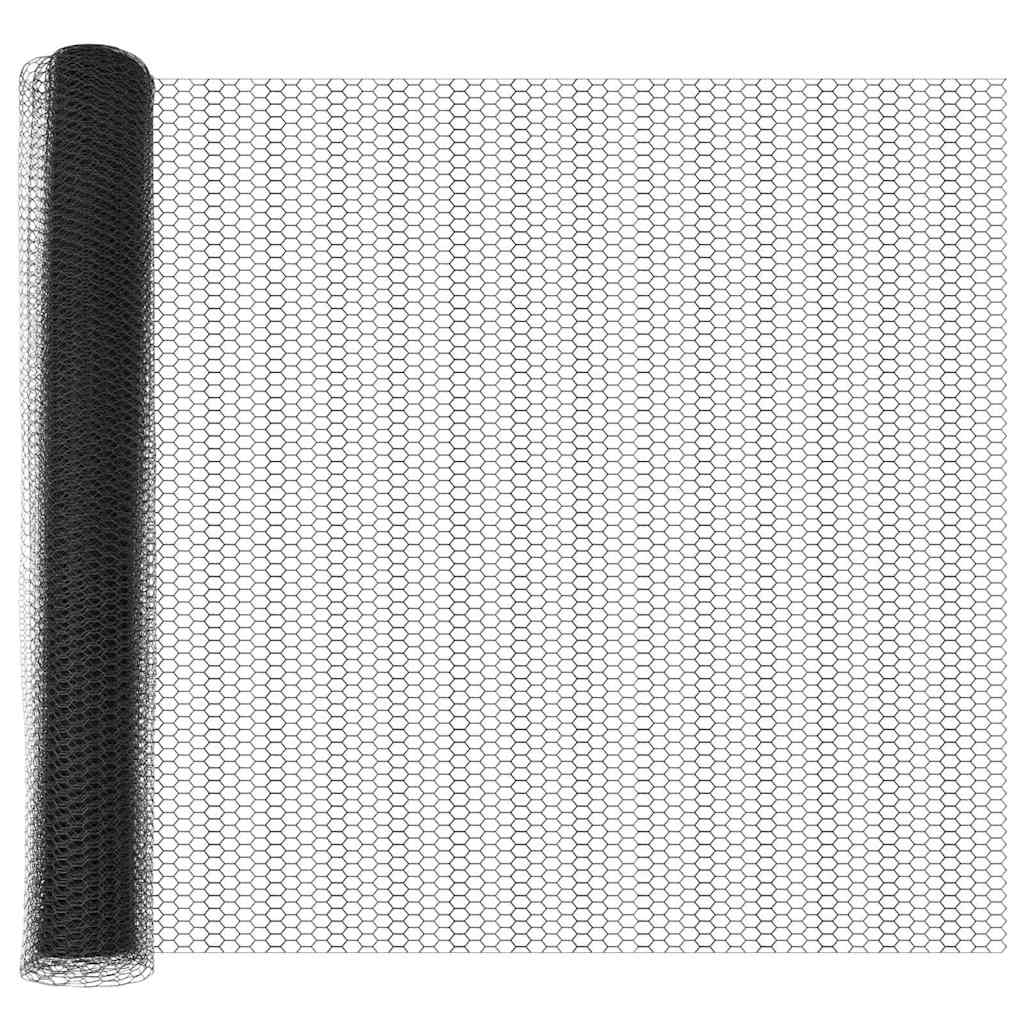 Recinzione metallica saldata 10 x 1,2 m con pilastri in acciaio PVC grigio
