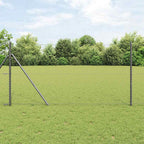 Recinzione metallica saldata in acciaio PVC grigio 10x1,2m con pilastri