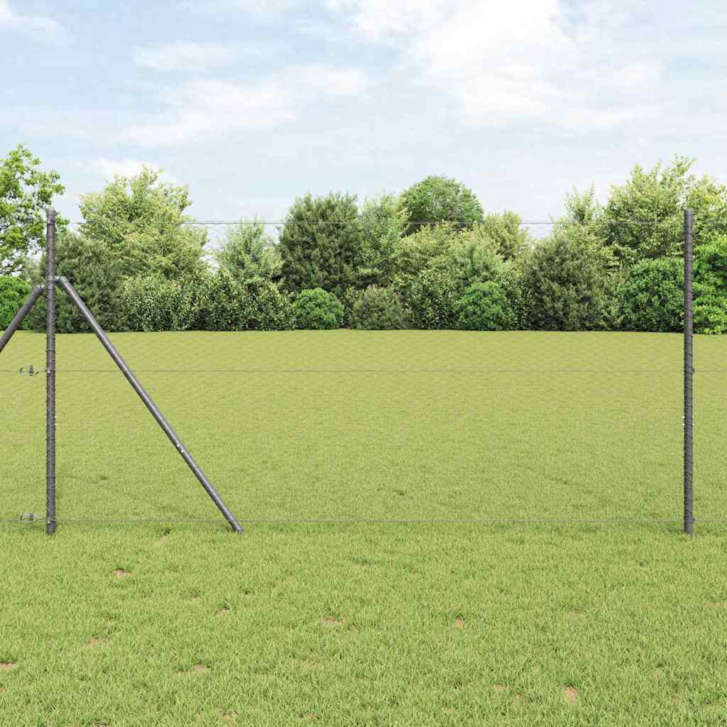 Recinzione metallica saldata in rete 25 x 1 m con pilastri in acciaio rivestito PVC