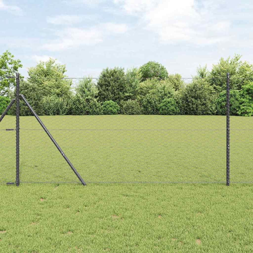 Recinzione metallica saldata 25 x 1 m con pilastri in acciaio PVC