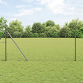 Recinzione metallica saldata 25 x 1,4 m con pilastri - Acciaio PVC grigio